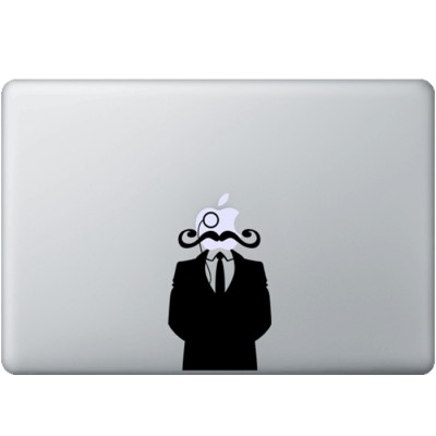Gentleman met Snor MacBook Sticker